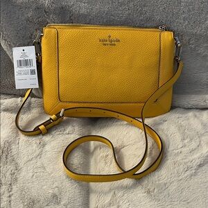 NWT Kate Spade Yellow Pebbled Leather Crossbody Bag